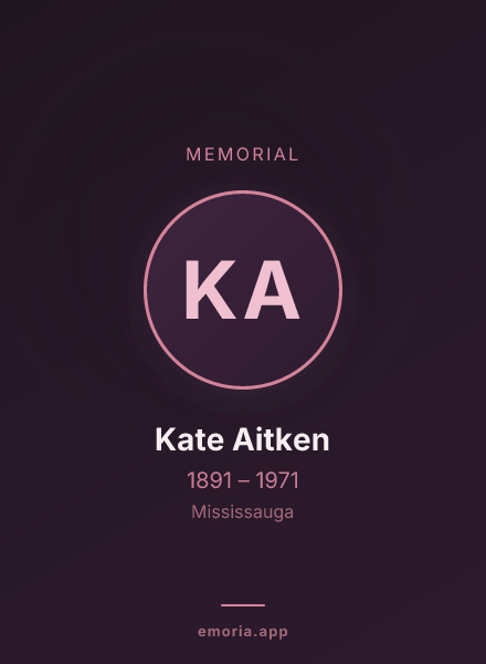 Memorial portrait of Kate Aitken