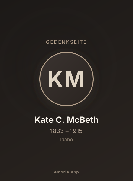 Gedenkportrait von Kate C. McBeth