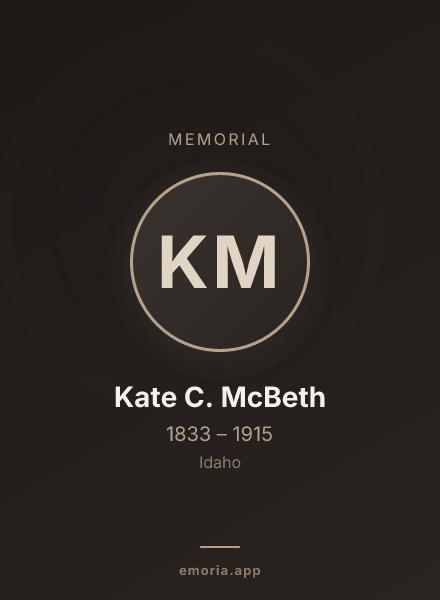Memorial portrait of Kate C. McBeth