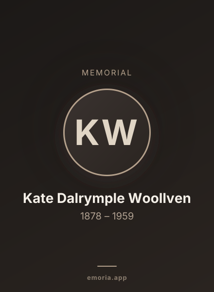 Memorial portrait of Kate Dalrymple Woollven