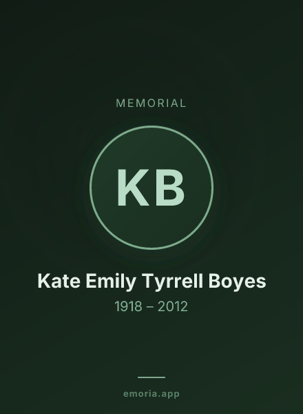 Memorial portrait of Kate Emily Tyrrell Boyes