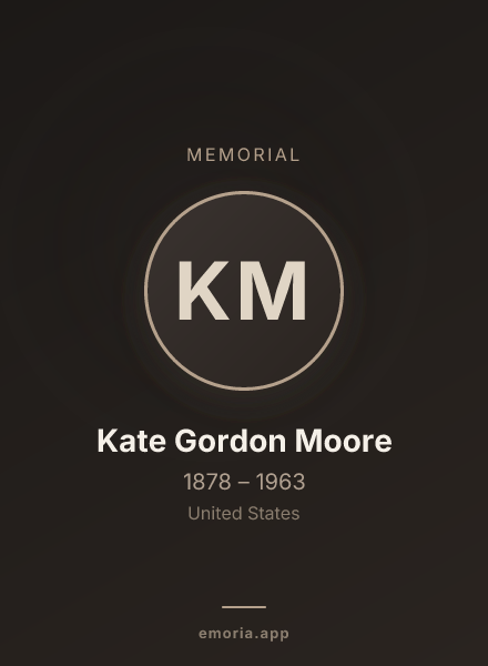 Memorial portrait of Kate Gordon Moore