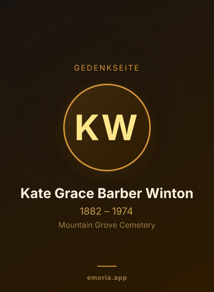 Gedenkportrait von Kate Grace Barber Winton
