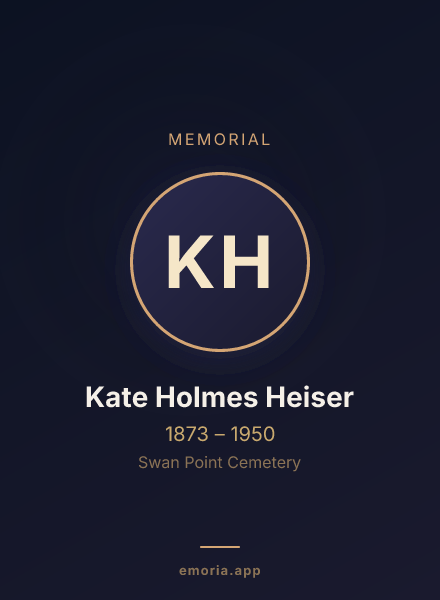 Memorial portrait of Kate Holmes Heiser