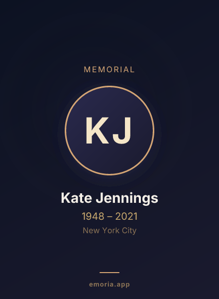 Memorial portrait of Kate Jennings