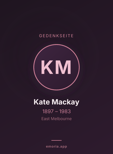 Gedenkportrait von Kate Mackay