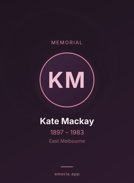Memorial portrait of Kate Mackay