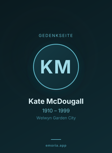 Gedenkportrait von Kate McDougall