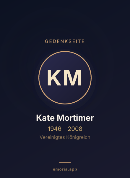 Gedenkportrait von Kate Mortimer