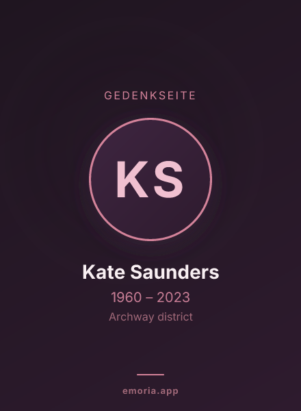 Gedenkportrait von Kate Saunders