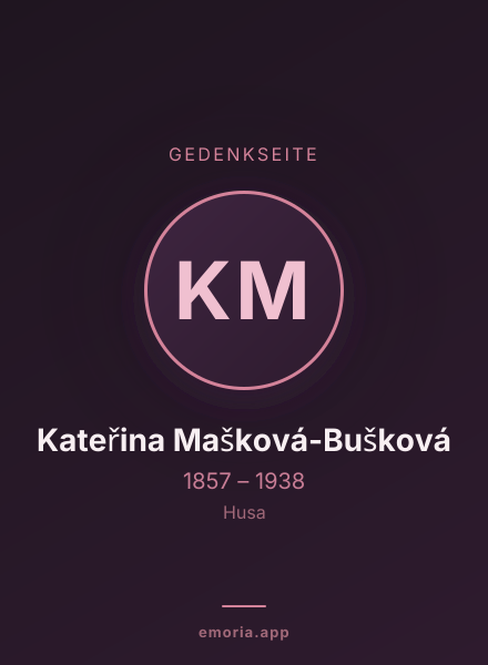 Gedenkportrait von Kateřina Mašková-Bušková