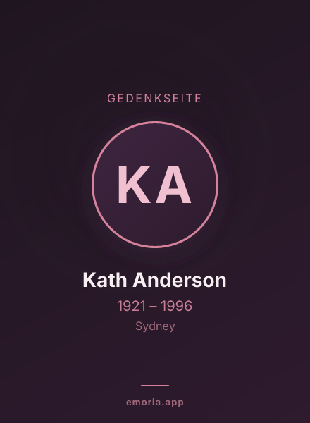Gedenkportrait von Kath Anderson