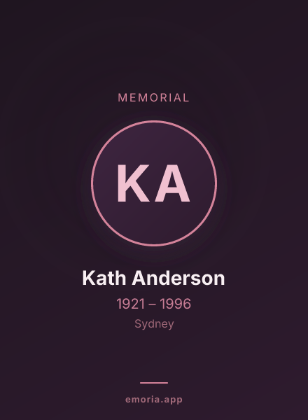 Memorial portrait of Kath Anderson