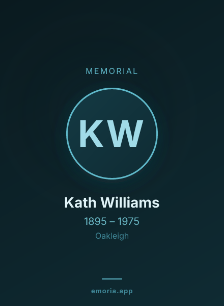 Memorial portrait of Kath Williams