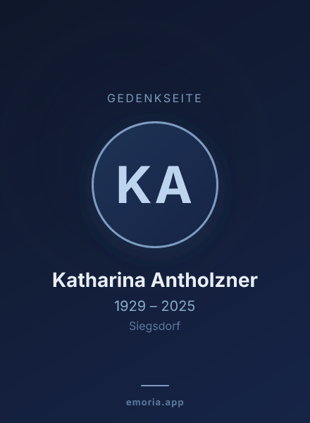 Gedenkportrait von Katharina Antholzner