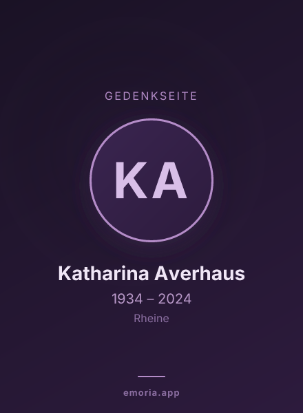 Gedenkportrait von Katharina Averhaus