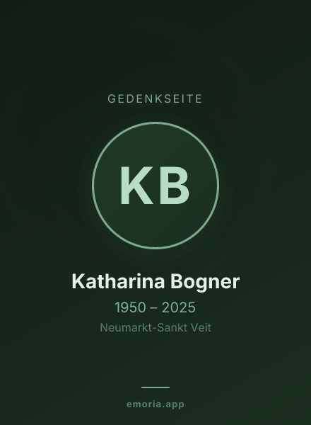 Gedenkportrait von Katharina Bogner