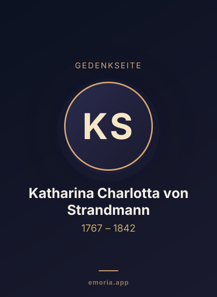 Gedenkportrait von Katharina Charlotta von Strandmann