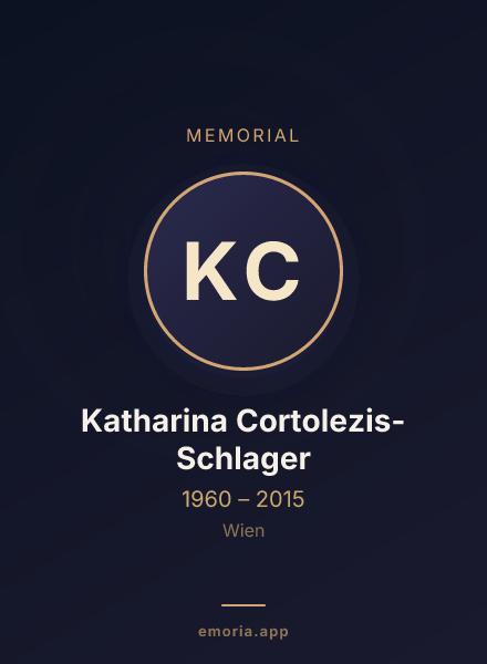 Memorial portrait of Katharina Cortolezis-Schlager