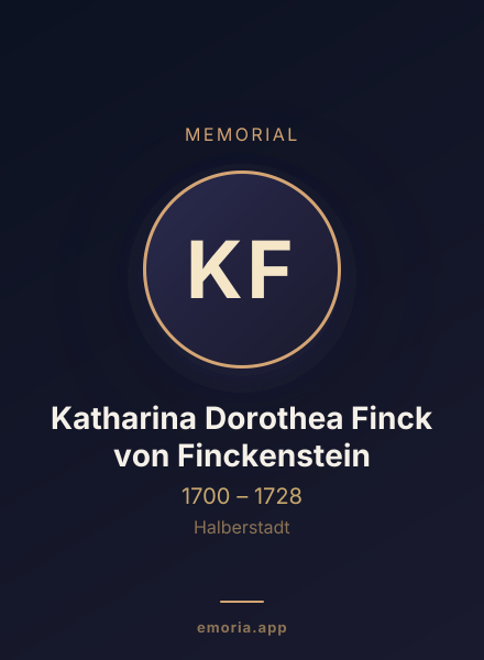 Memorial portrait of Katharina Dorothea Finck von Finckenstein