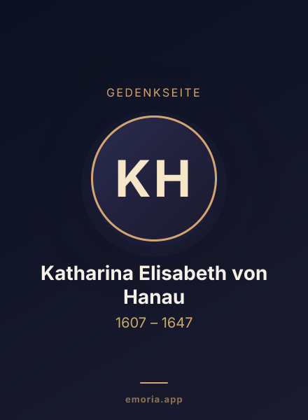 Gedenkportrait von Katharina Elisabeth von Hanau