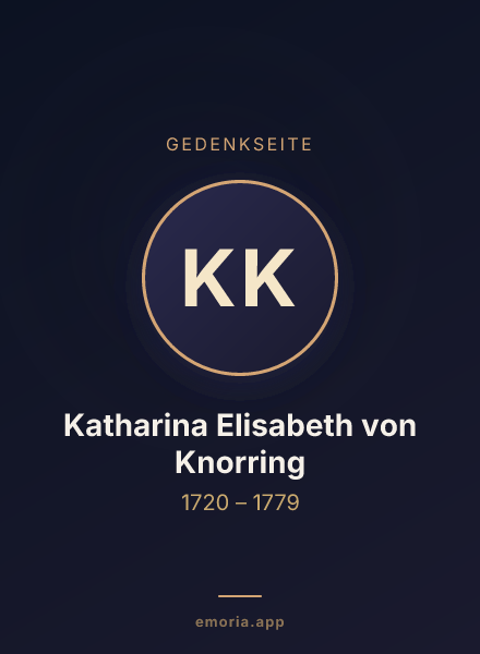 Gedenkportrait von Katharina Elisabeth von Knorring