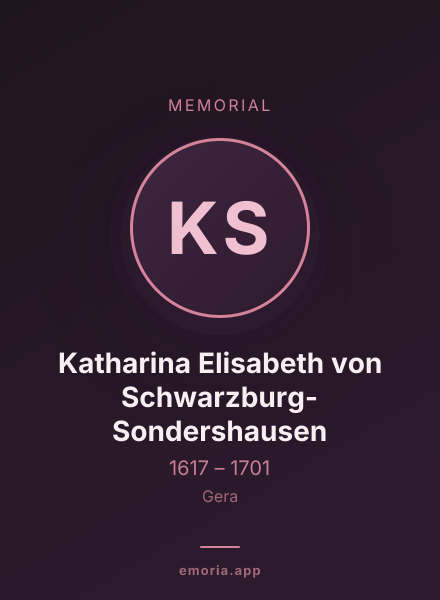 Memorial portrait of Katharina Elisabeth von Schwarzburg-Sondershausen