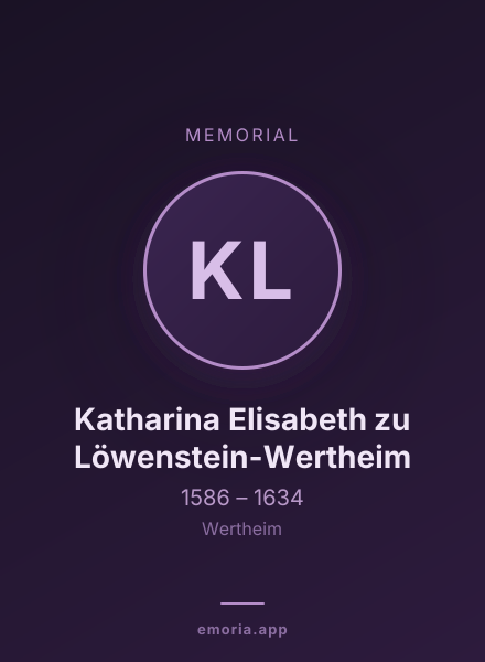 Memorial portrait of Katharina Elisabeth zu Löwenstein-Wertheim