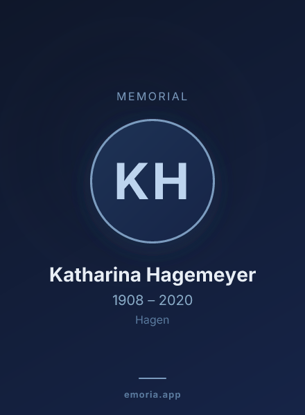 Memorial portrait of Katharina Hagemeyer