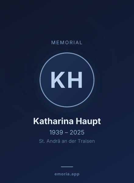 Memorial portrait of Katharina Haupt