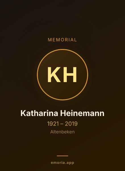 Memorial portrait of Katharina Heinemann