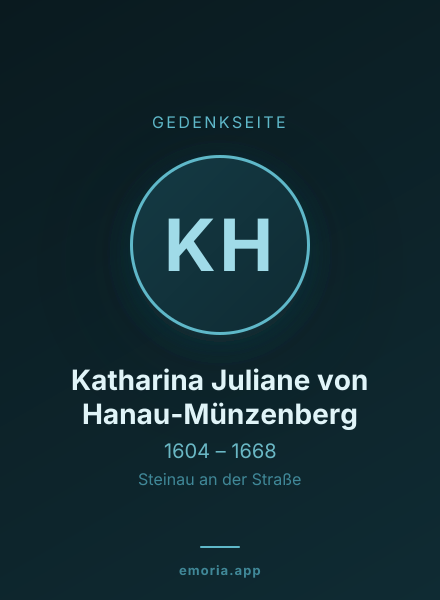 Gedenkportrait von Katharina Juliane von Hanau-Münzenberg