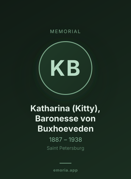 Memorial portrait of Katharina (Kitty), Baronesse von Buxhoeveden