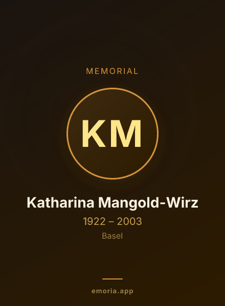Memorial portrait of Katharina Mangold-Wirz