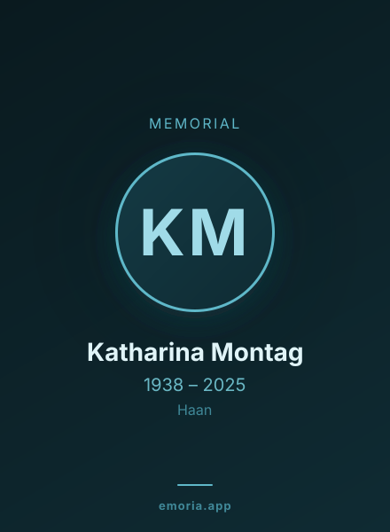 Memorial portrait of Katharina Montag