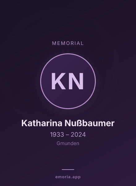 Memorial portrait of Katharina Nußbaumer