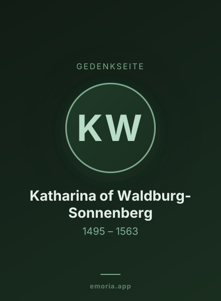 Gedenkportrait von Katharina of Waldburg-Sonnenberg