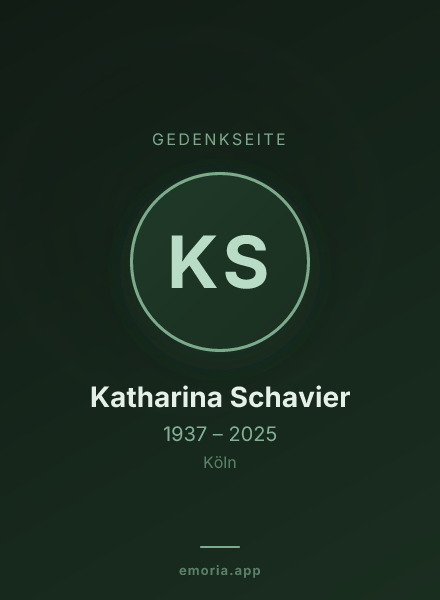 Gedenkportrait von Katharina Schavier