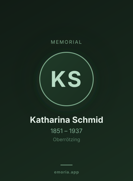 Memorial portrait of Katharina Schmid