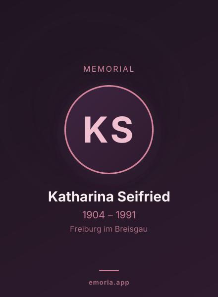 Memorial portrait of Katharina Seifried