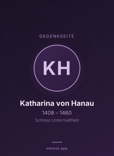 Gedenkportrait von Katharina von Hanau