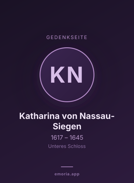 Gedenkportrait von Katharina von Nassau-Siegen
