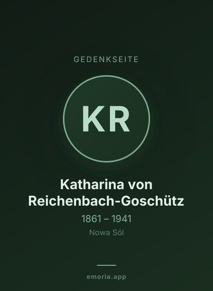 Gedenkportrait von Katharina von Reichenbach-Goschütz