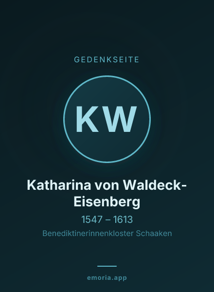 Gedenkportrait von Katharina von Waldeck-Eisenberg