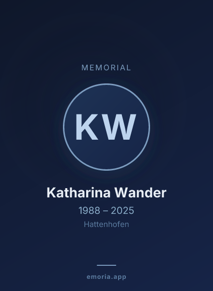 Memorial portrait of Katharina Wander