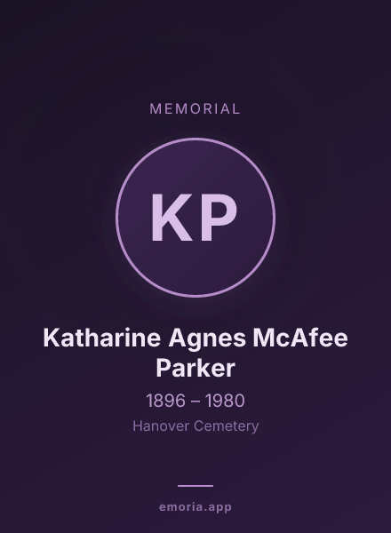 Memorial portrait of Katharine Agnes McAfee Parker