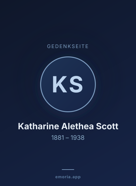 Gedenkportrait von Katharine Alethea Scott