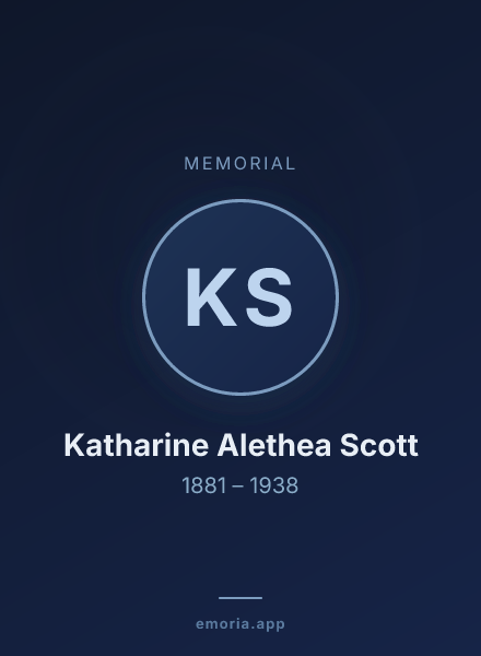 Memorial portrait of Katharine Alethea Scott
