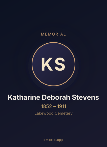 Memorial portrait of Katharine Deborah Stevens