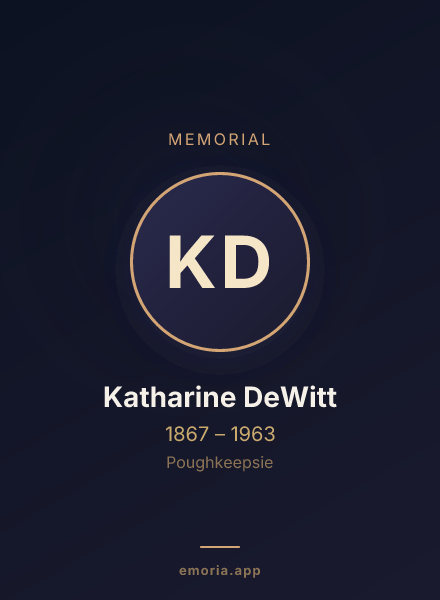 Memorial portrait of Katharine DeWitt